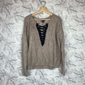 Express Eyelash Lace Front Sweater